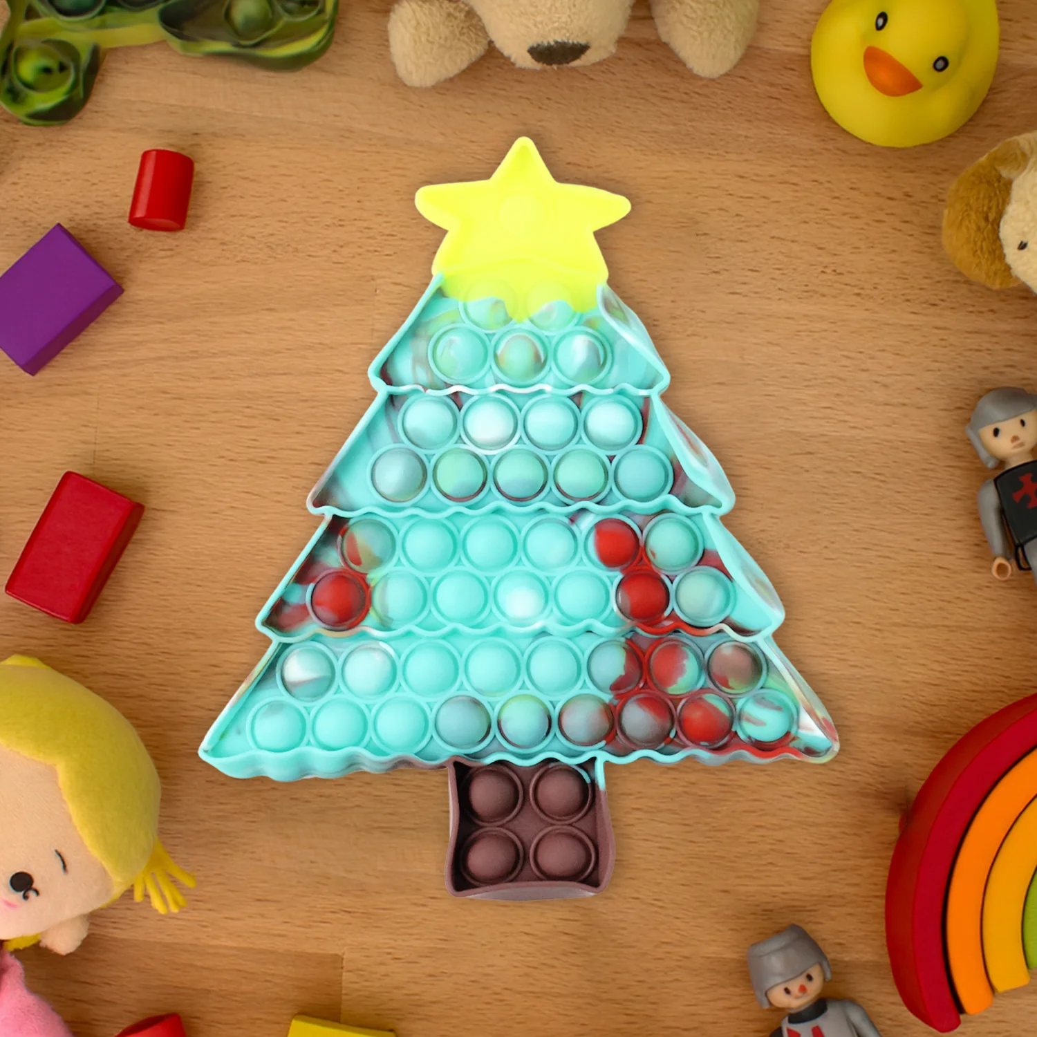 Premium Tree Shape Silicone Pop It Fidget Toy (1 Pc) - Image 6