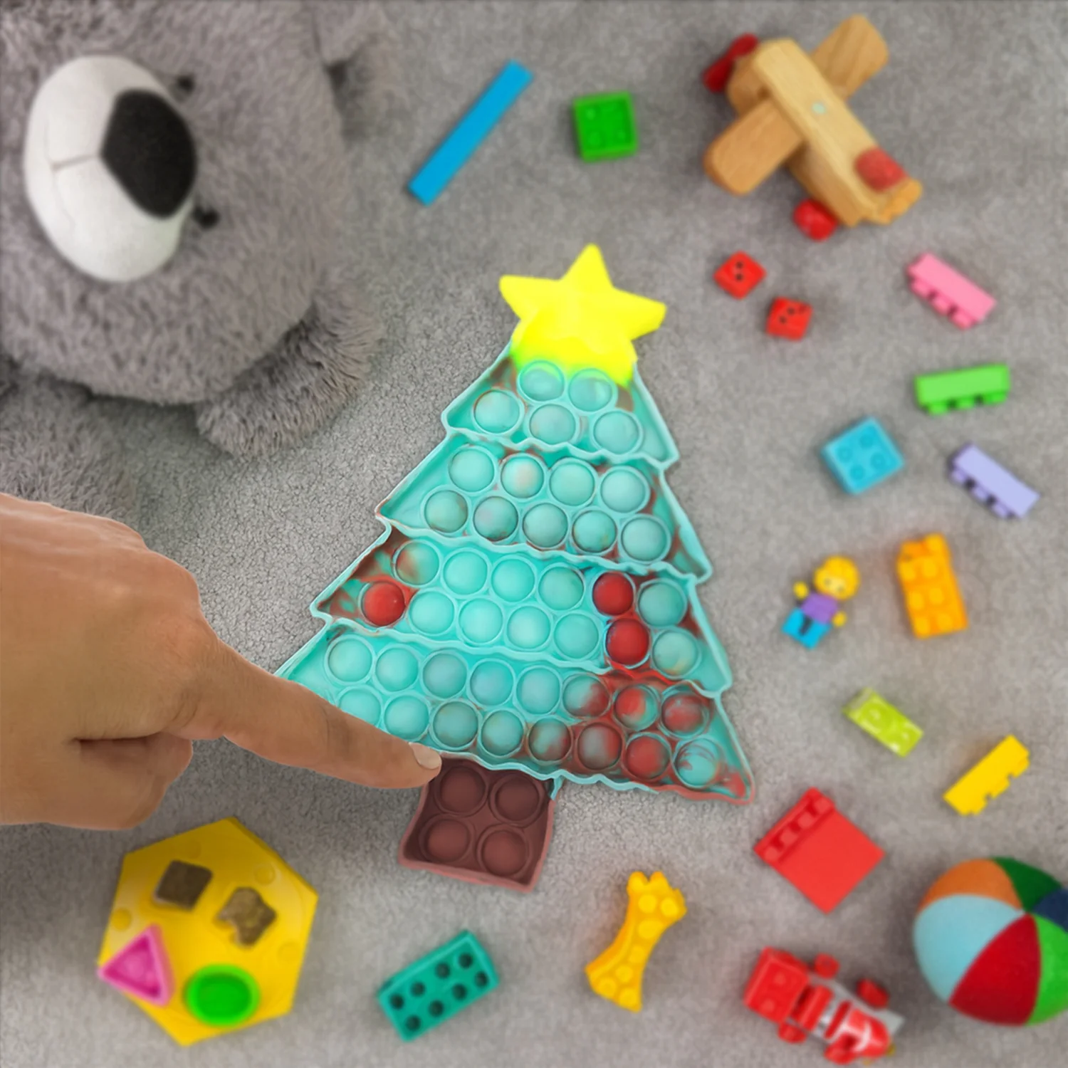 Premium Tree Shape Silicone Pop It Fidget Toy (1 Pc) - Image 7
