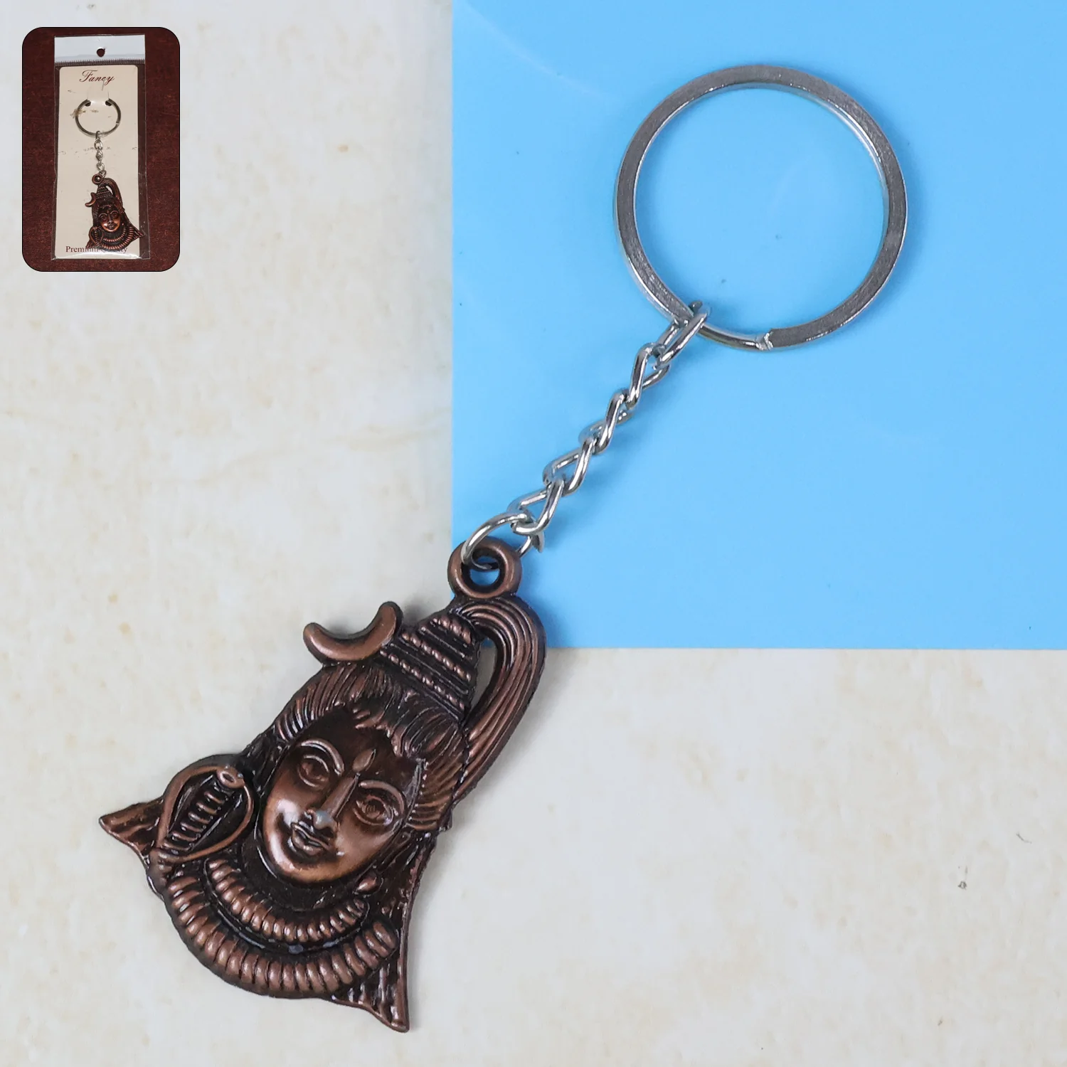 Lord Shiva & Adiyogi Metal Keychain Set (2 Pc Mix Design - Image 6
