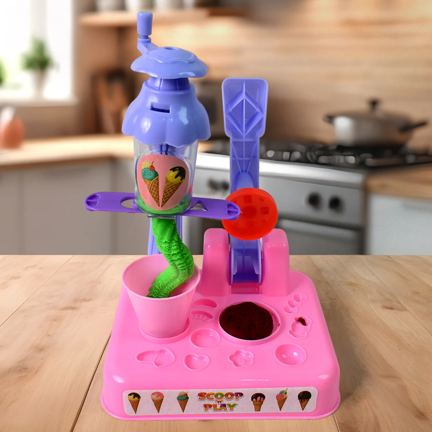 Scoop Play Set, Color Dough for Kids Play Toys, Ice Cream Maker Machine (36 Pcs Set) - Image 3