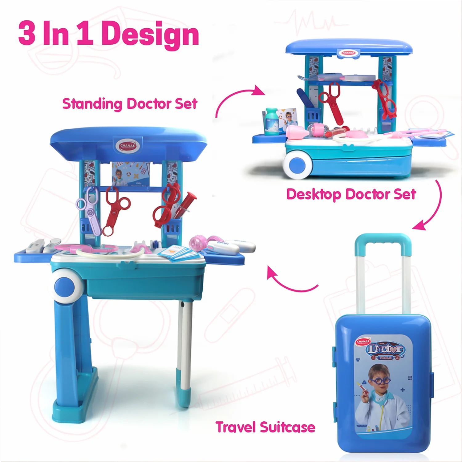 Premium Doctor Set Trolley Little Doctor Kids Toy (1 Set) - Image 5