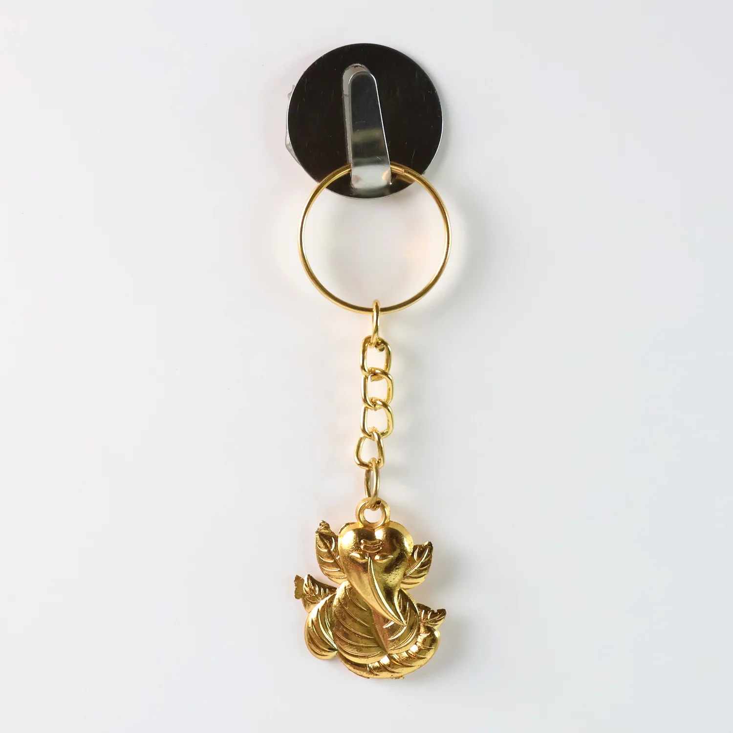 Golden Ganesh Leaf Design Keychain (1 Pc) - Image 4