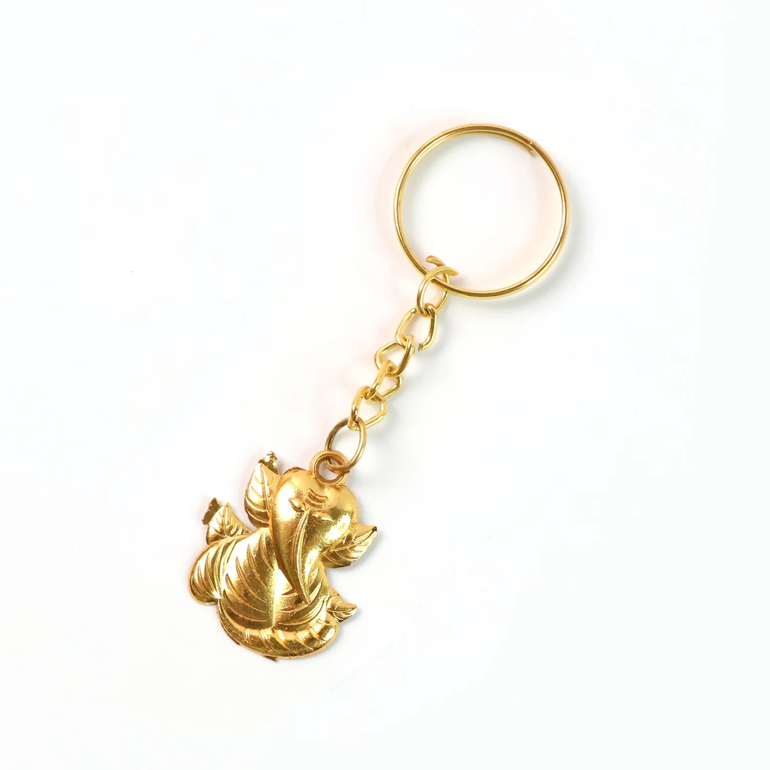 Golden Ganesh Leaf Design Keychain (1 Pc) - Image 5