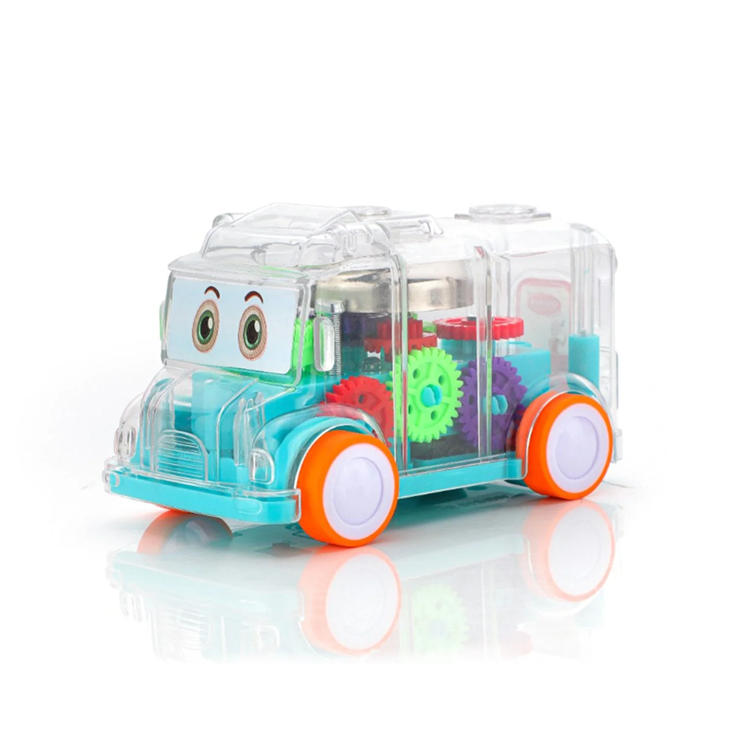 Transparent Musical Mini School Bus Toy for Kids - Image 5