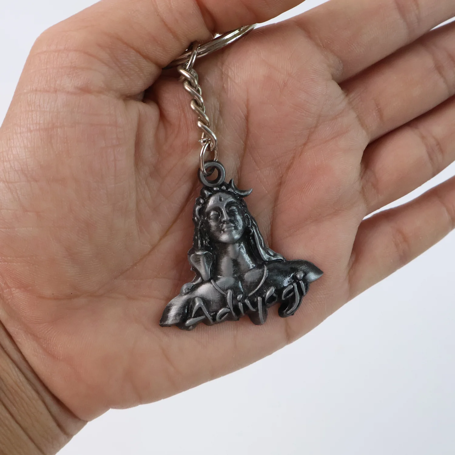 Adiyogi Shiva Face Metal Keychain (1 Pc) - Image 3