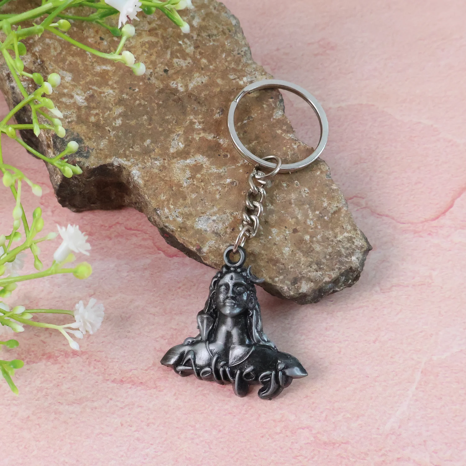 Adiyogi Shiva Face Metal Keychain (1 Pc) - Image 4