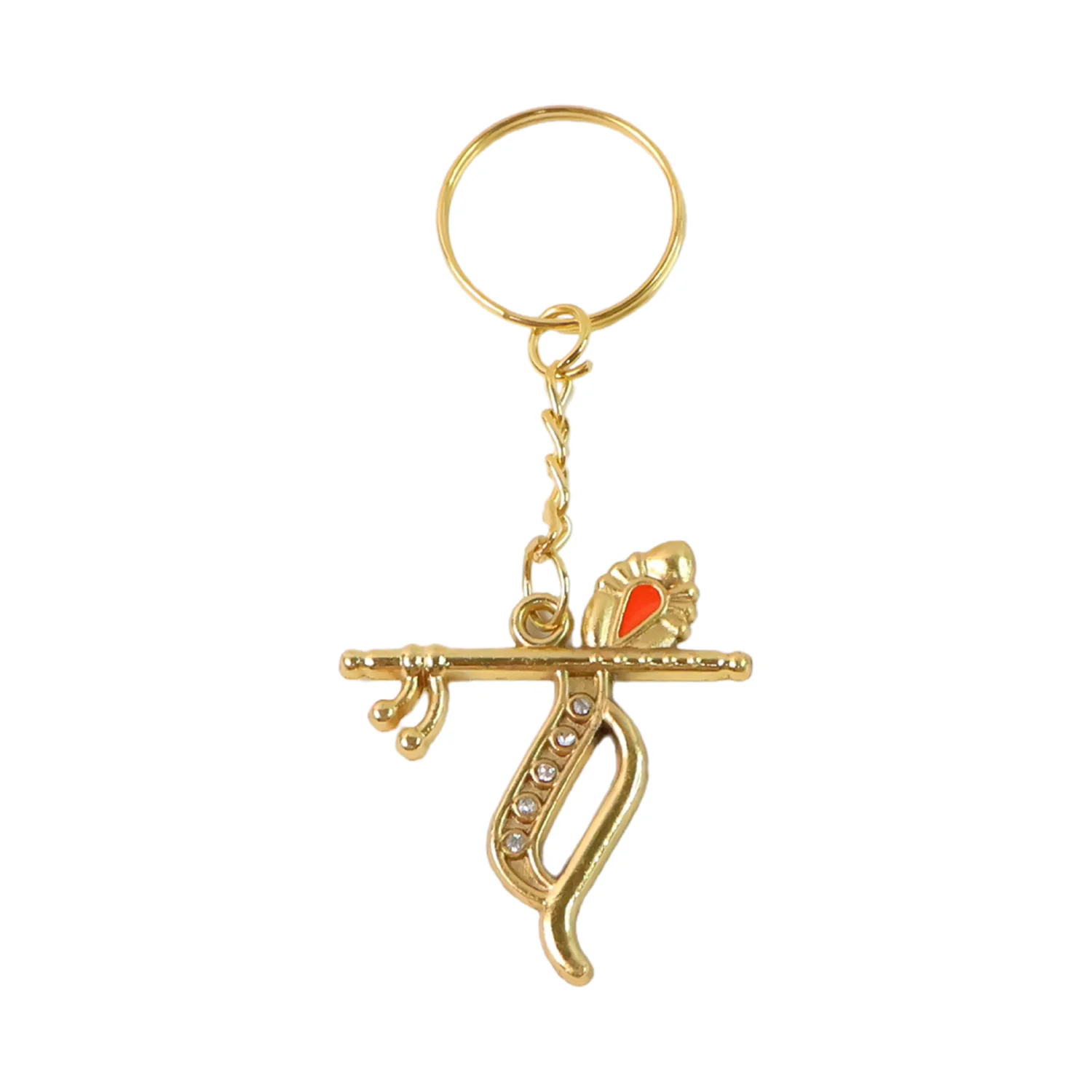 Flute and Peacock Feather Krishna Design Keychain (1 Pc) - Image 5