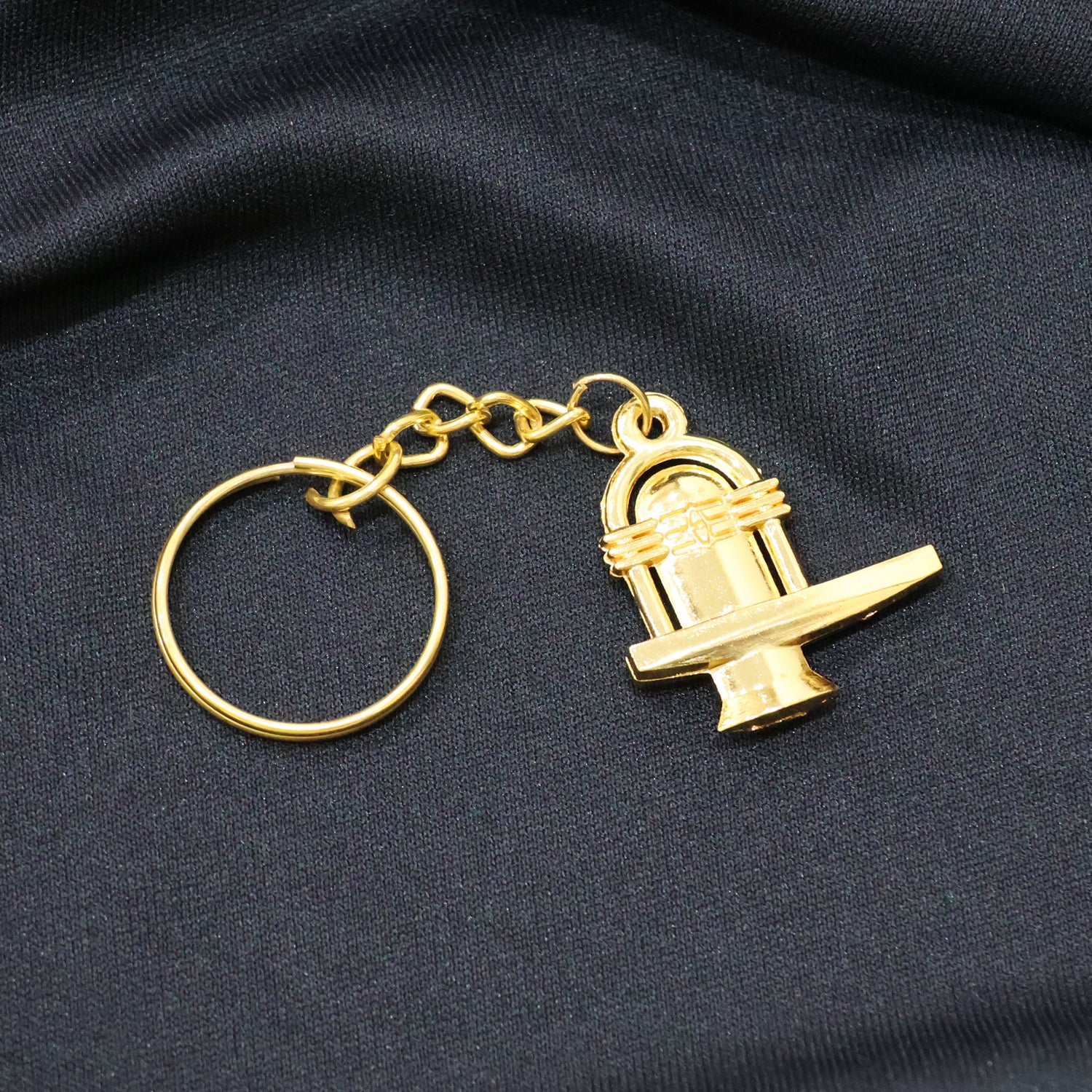 Shivling Golden Metal Keychain (1 Pc) - Image 3