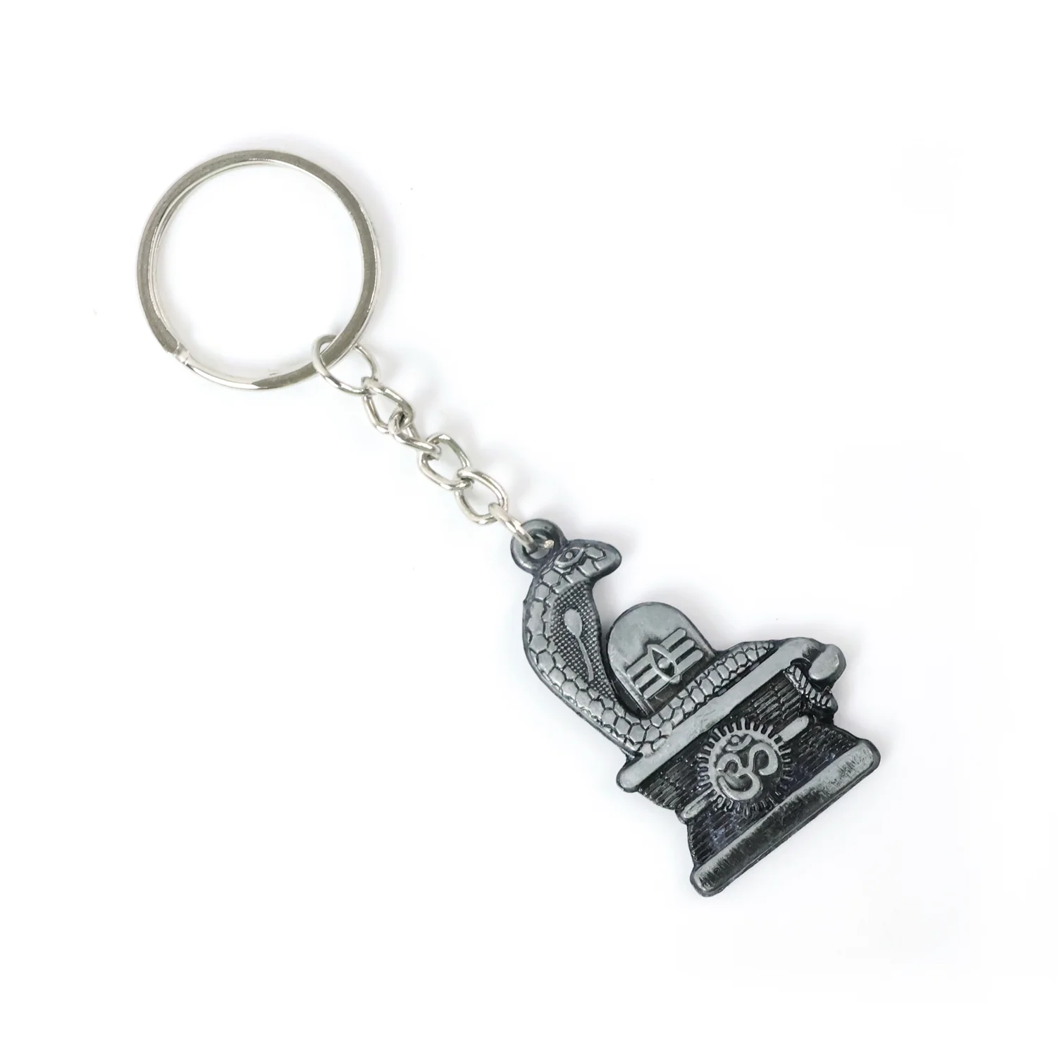 Shivling with Snake Design Silver Keychain (1 Pc) - Image 5