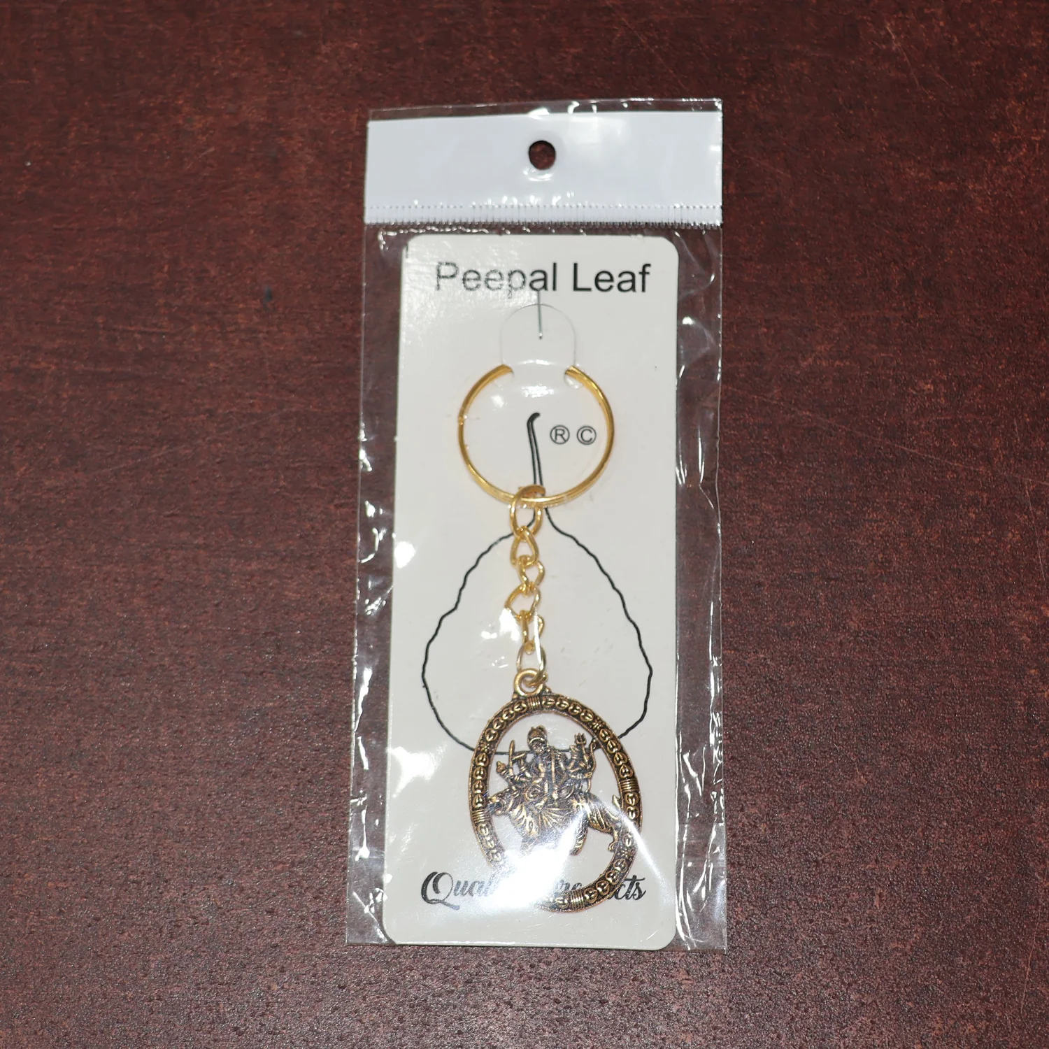 Maa Durga Oval Frame Golden Keychain (1 Pc) - Image 7