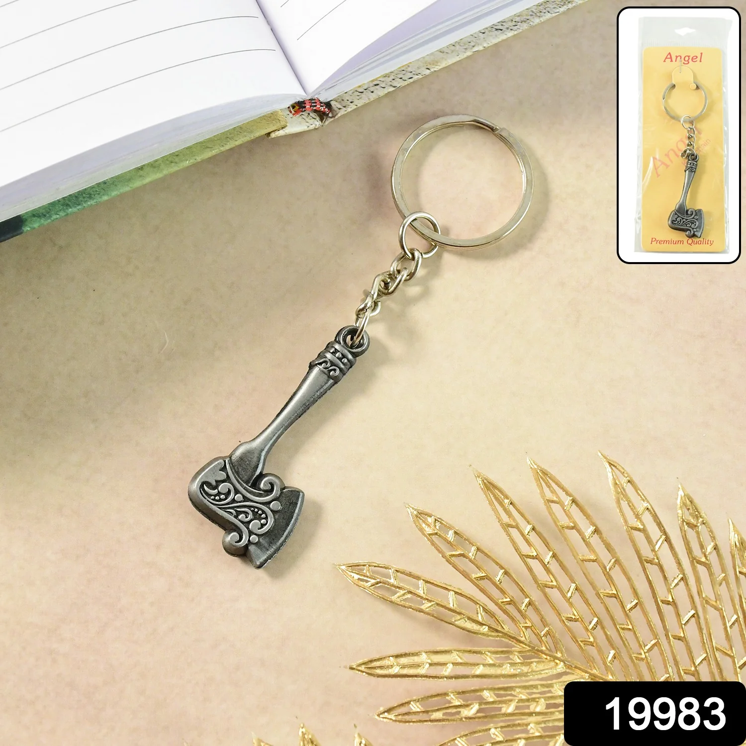 Stylish Axe Shape Metal Keychain (1 Pc) - Image 2