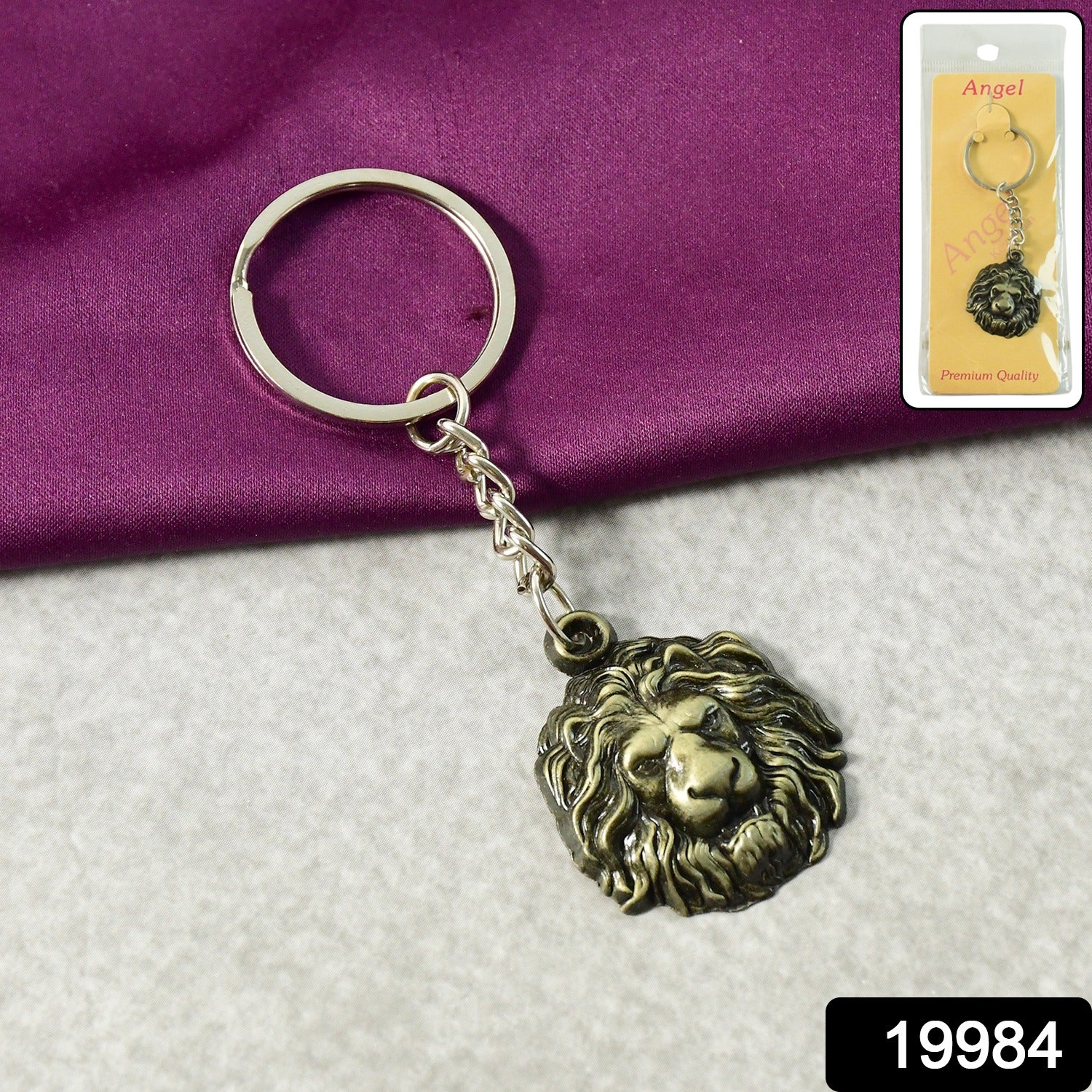 Premium Lion Head Metal Keychain (1 Pc) - Image 2