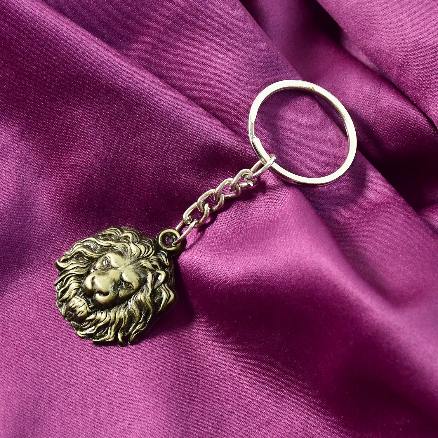 Premium Lion Head Metal Keychain (1 Pc) - Image 6