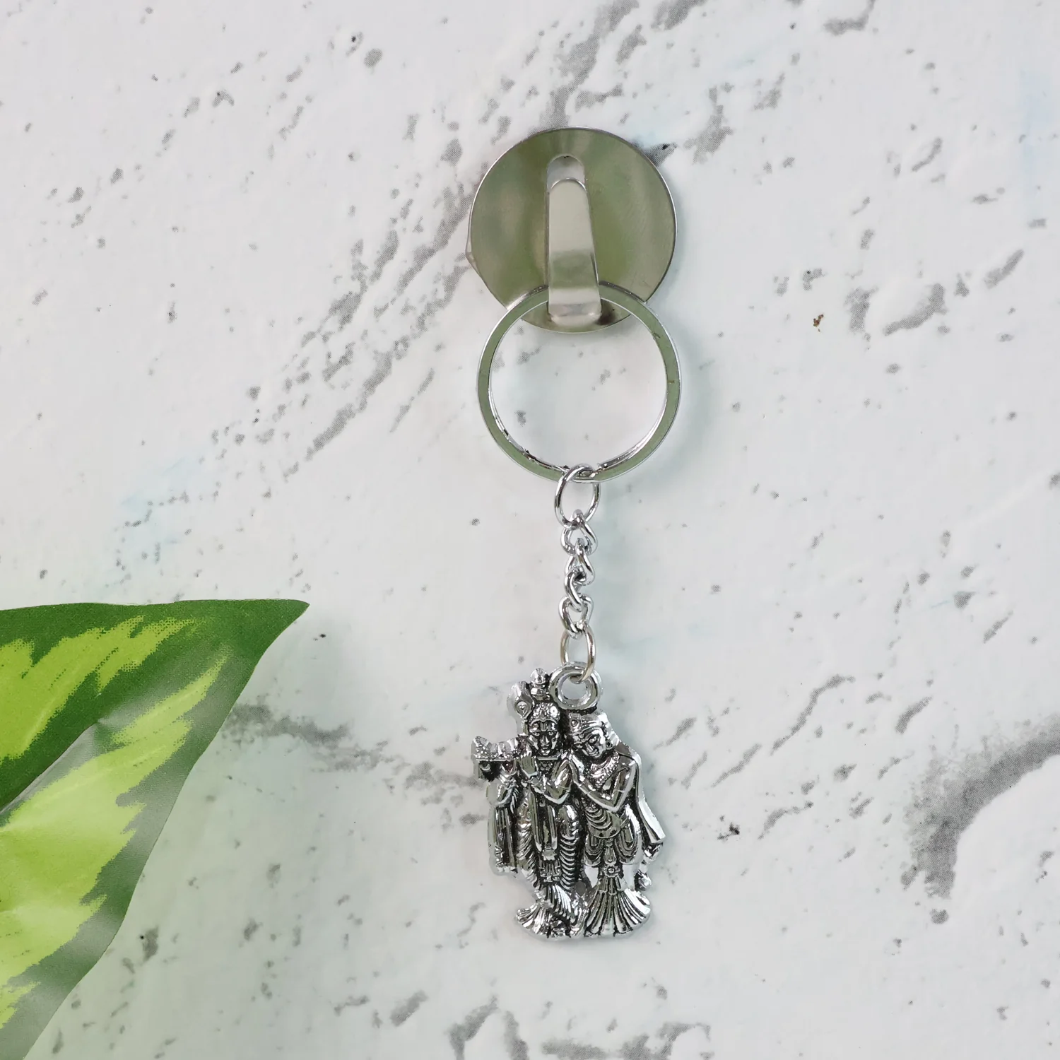 Radha Krishna Metal Keychain Set (2 Pc Mix Design) - Image 3