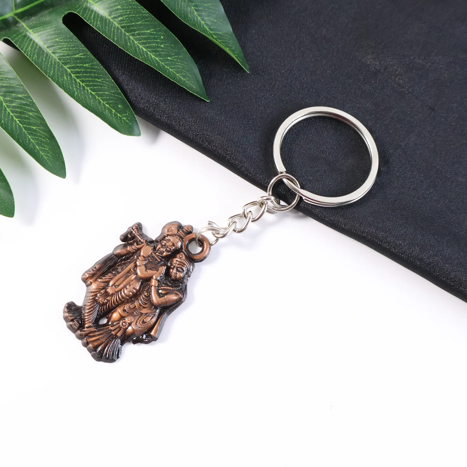 Radha Krishna Metal Keychain Set (2 Pc Mix Design) - Image 6