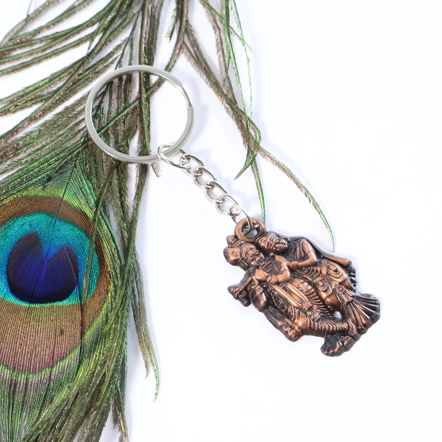 Radha Krishna Metal Keychain Set (2 Pc Mix Design) - Image 8