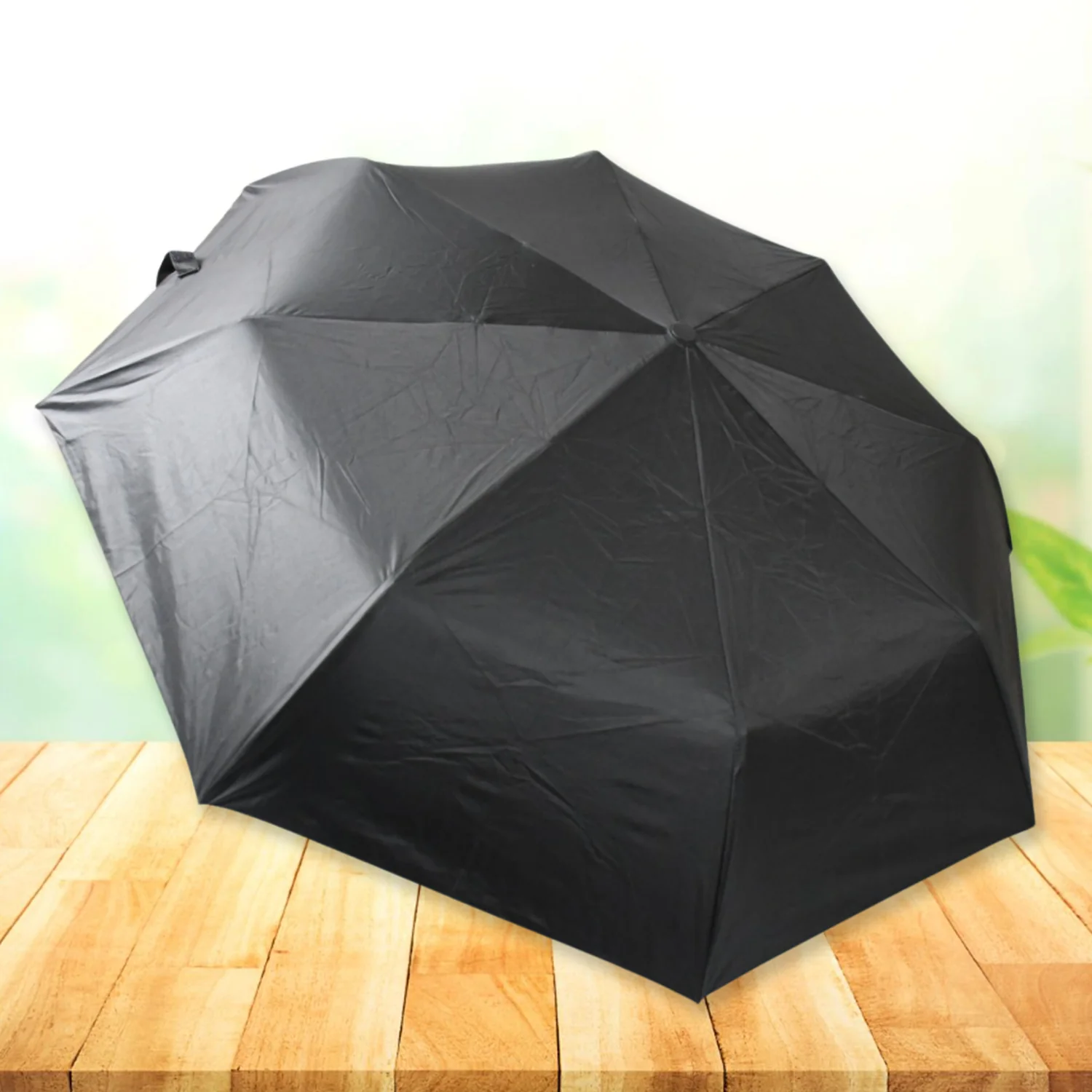 2 Fold Manual Umbrella – Wind, Sun & Rainproof with Steel Shaft & Wrist Strap - Image 3
