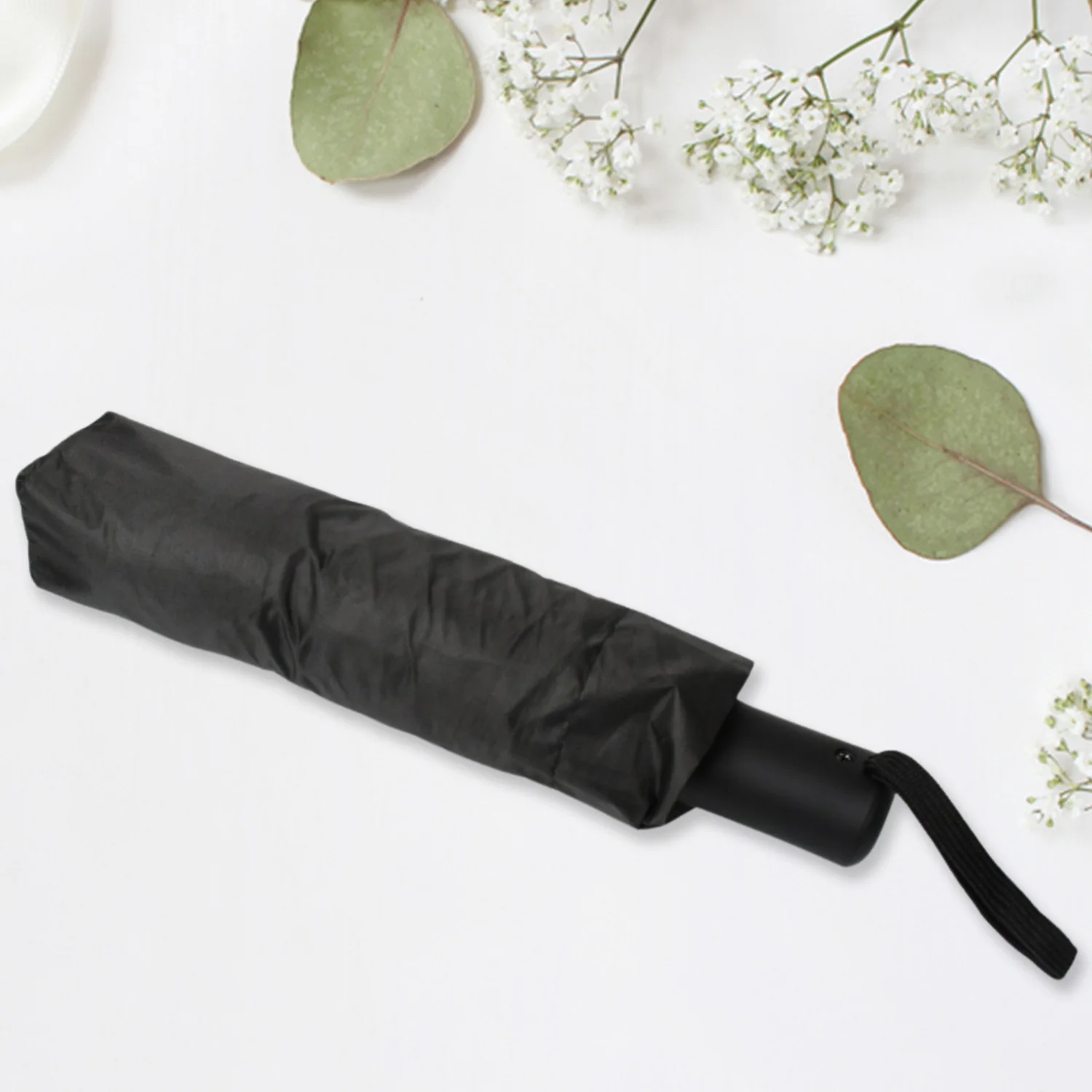 2 Fold Manual Umbrella – Wind, Sun & Rainproof with Steel Shaft & Wrist Strap - Image 5
