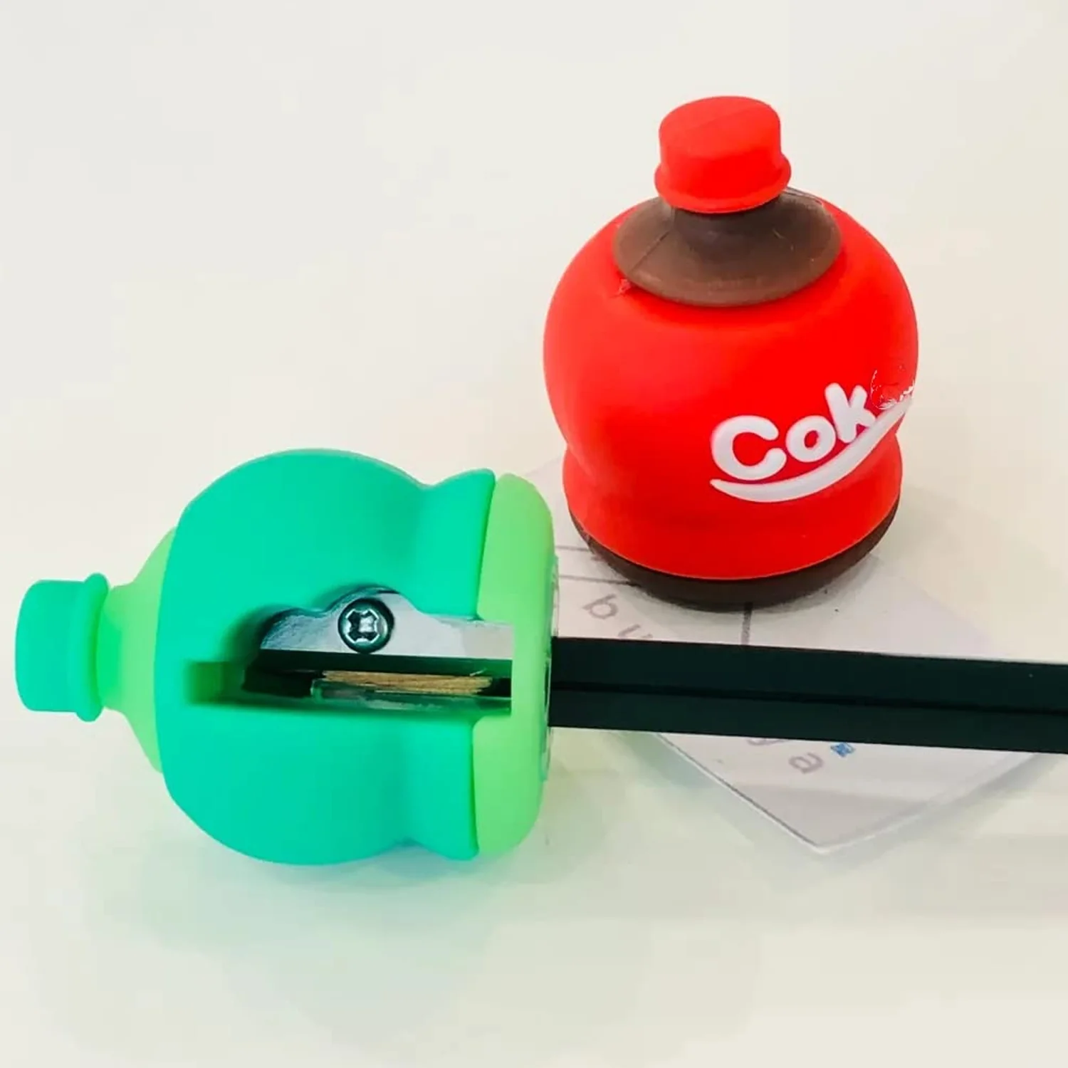 2-in-1 3D Cold Drink Bottle Shape Rubber Pencil Sharpener and Eraser Set(24 Pcs Set ) - Image 5