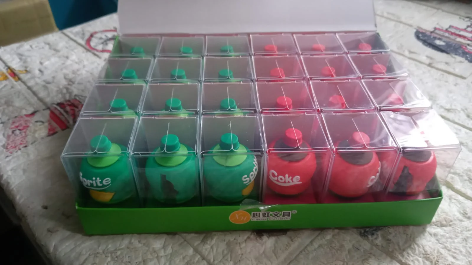 2-in-1 3D Cold Drink Bottle Shape Rubber Pencil Sharpener and Eraser Set(24 Pcs Set ) - Image 6