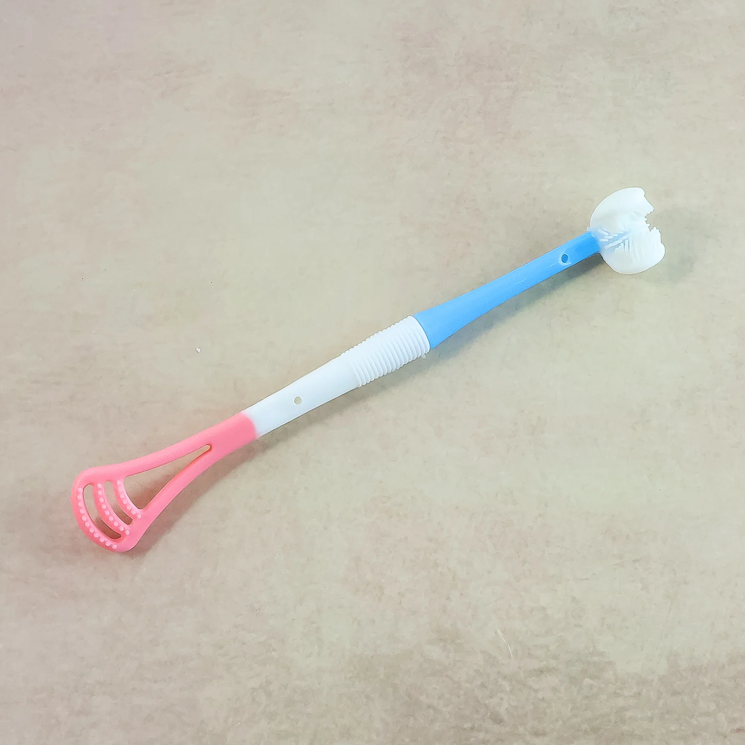 2-in-1 Baby Tongue Cleaner and Oral Massager Stick with Soft Silicone Brush Head - Image 3