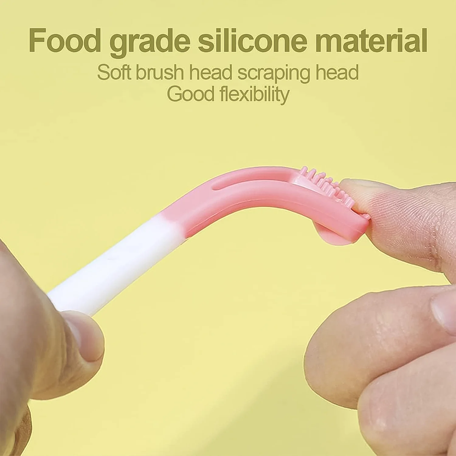 2-in-1 Baby Tongue Cleaner and Oral Massager Stick with Soft Silicone Brush Head - Image 4