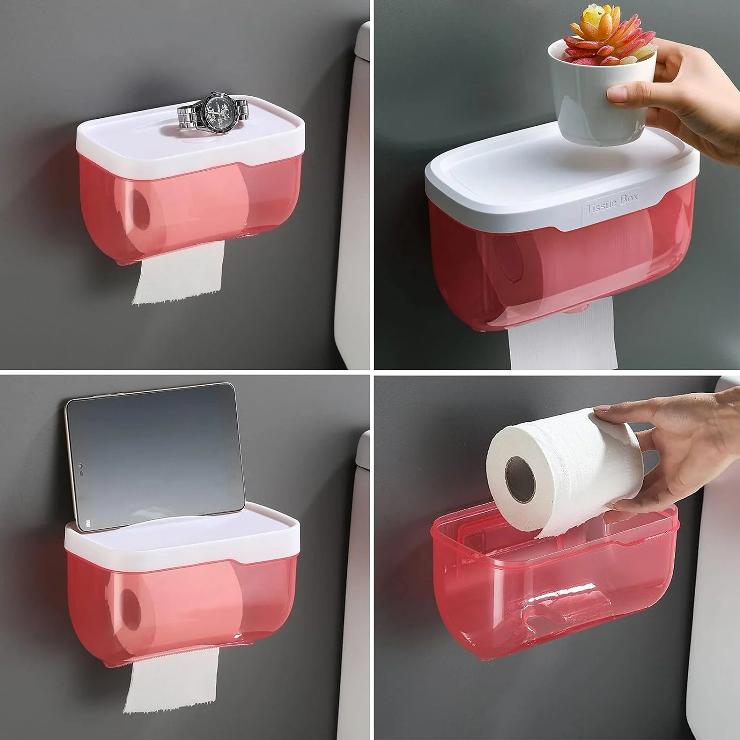 2-in-1 Bathroom Tissue Dispenser & Phone Holder (Self-Adhesive, Waterproof) - Image 3