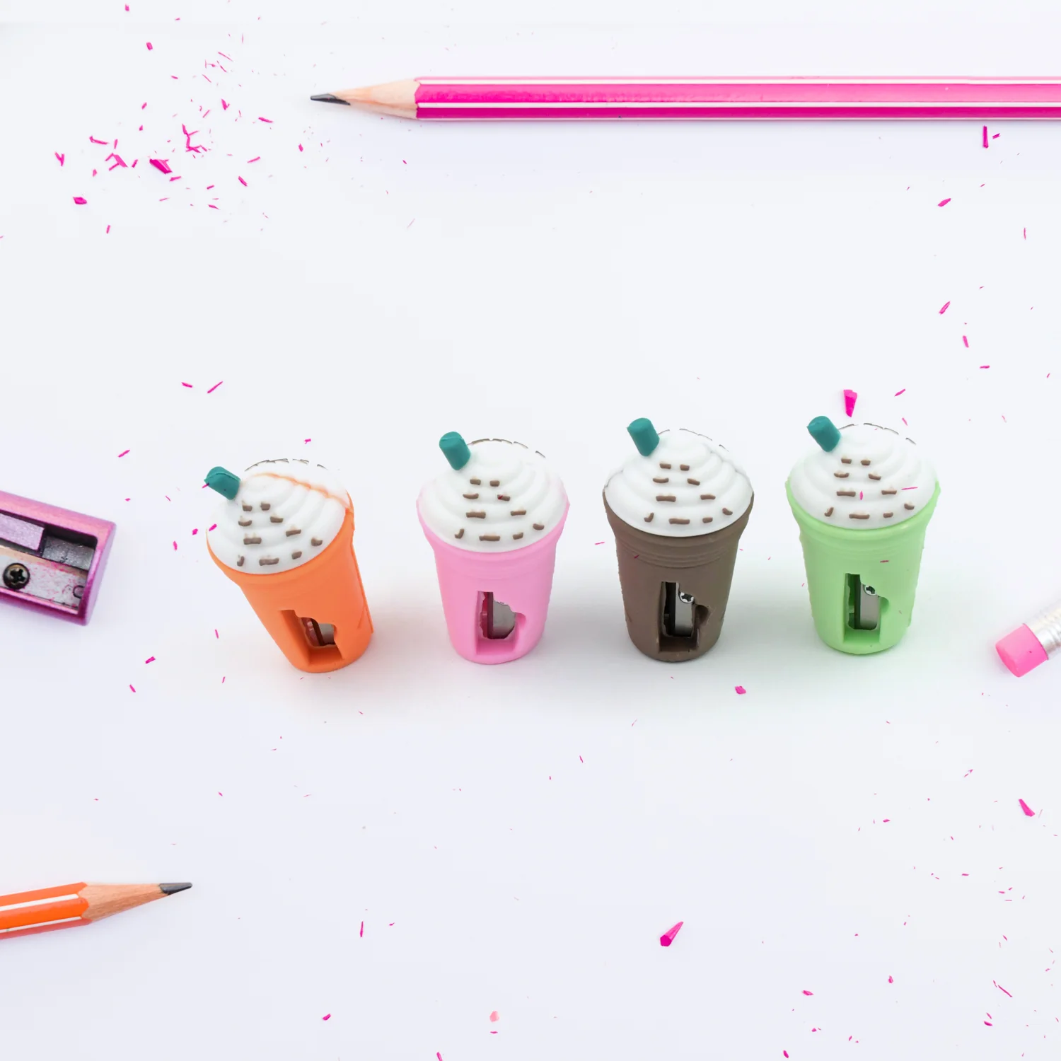 2In1 3D Cute Coffee Or Ice cream Shape sharpner Like Rotary Manual Pencil Sharpener for Kids  Ice Cream Style Office School Supplies, Back to School Gift for Students,Kids Educational Stationary kit, B'Day Return Gift (1 Pc) - Image 4