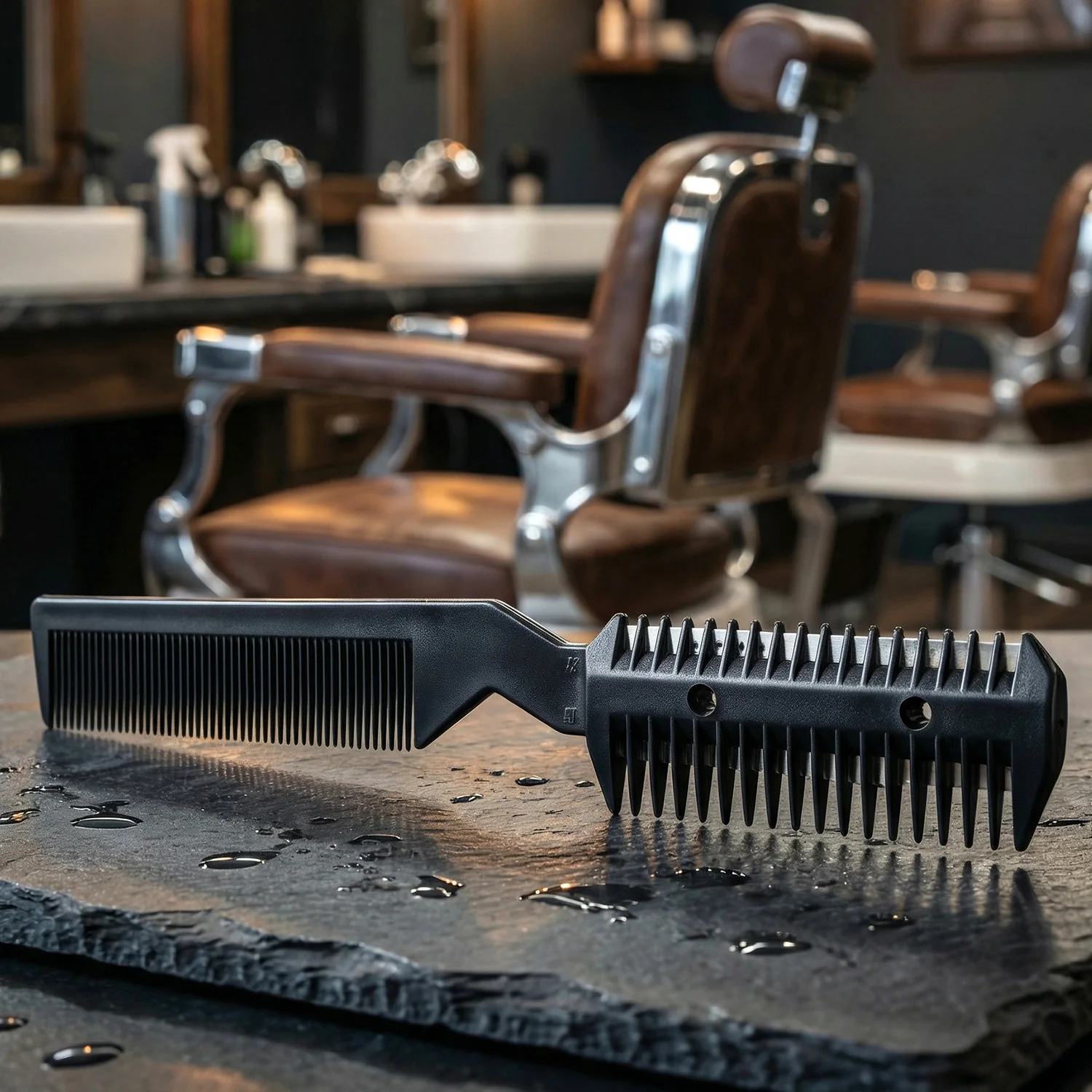 2 in 1 Double-Sided Hair Cutting Comb with Razor Blade (1 Pc) - Image 4