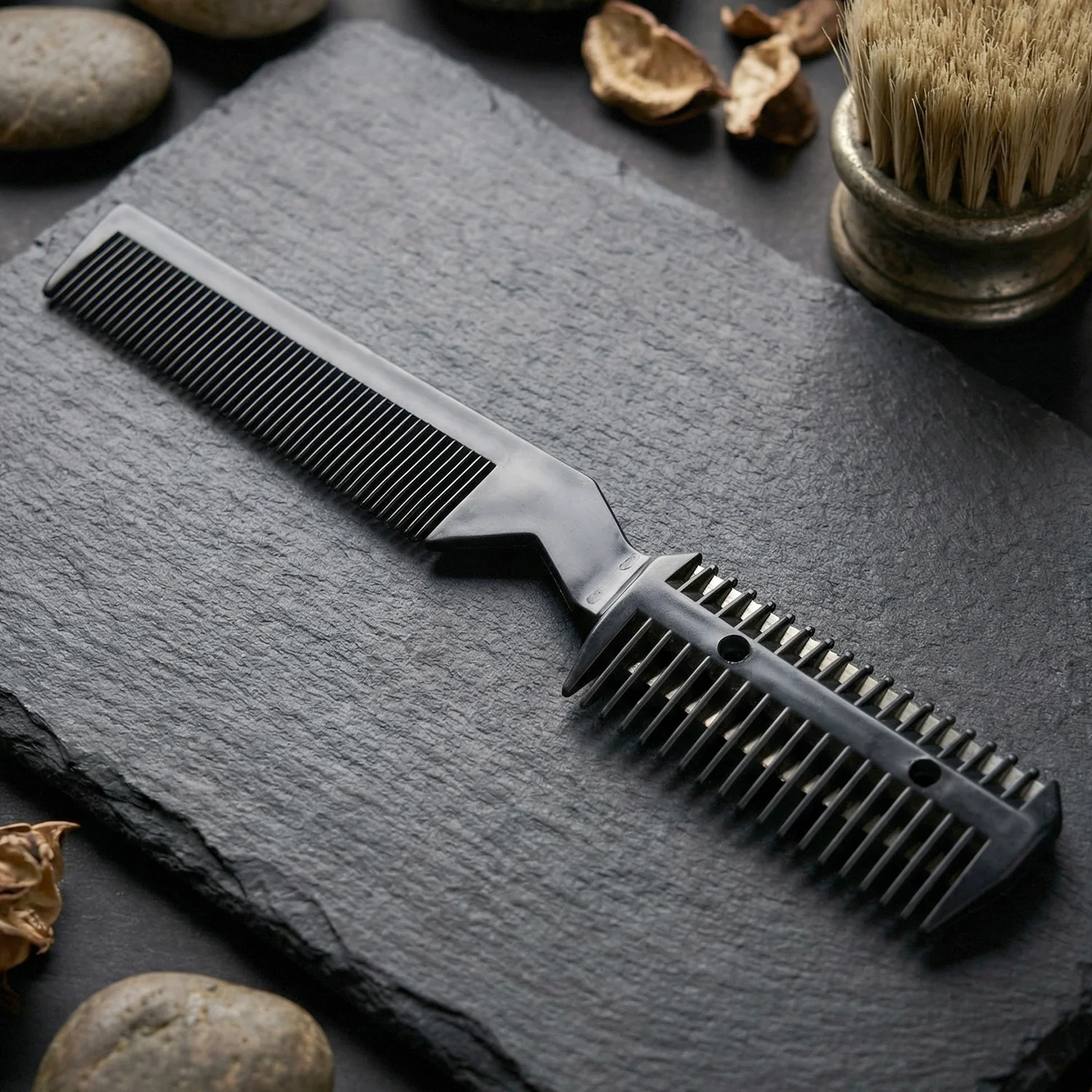 2 in 1 Double-Sided Hair Cutting Comb with Razor Blade (1 Pc) - Image 8