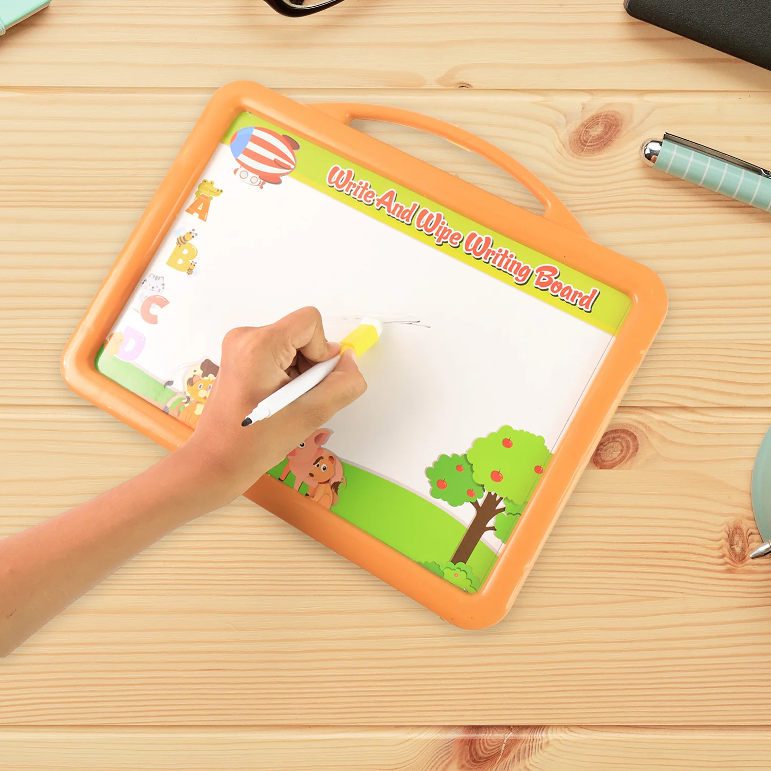 2-in-1 Double-Sided Write and Wipe Educational Drawing Board for Kids (1 Set) - Image 3
