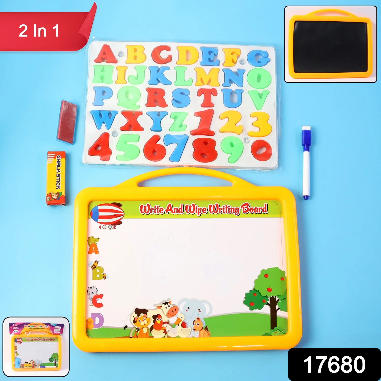 2-in-1 Kids Writing Board Set – Double-Sided Whiteboard & Blackboard - Image 2