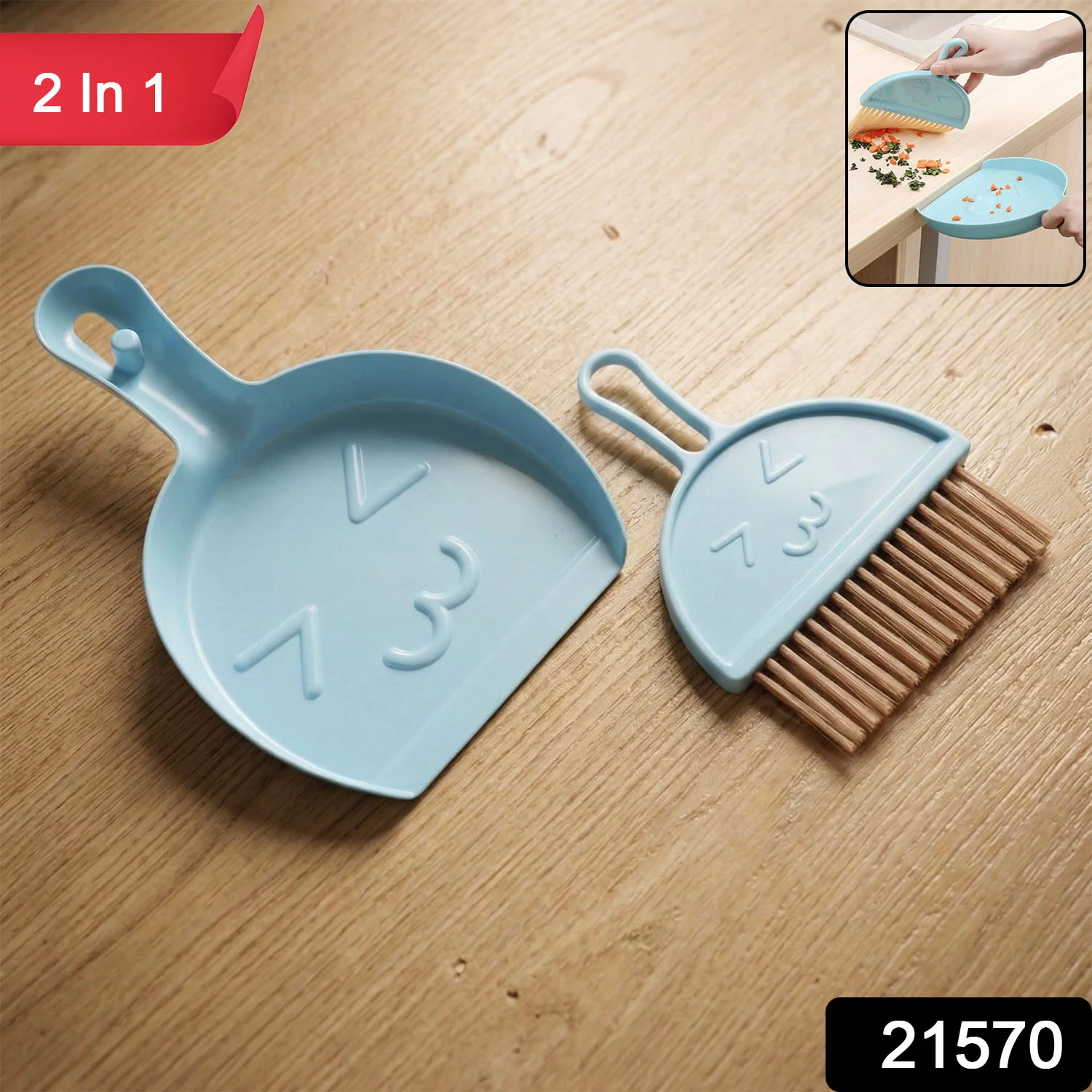 2-in-1 Mini Cleaning Dustpan & Hand Brush Set (1 Set) - Image 2