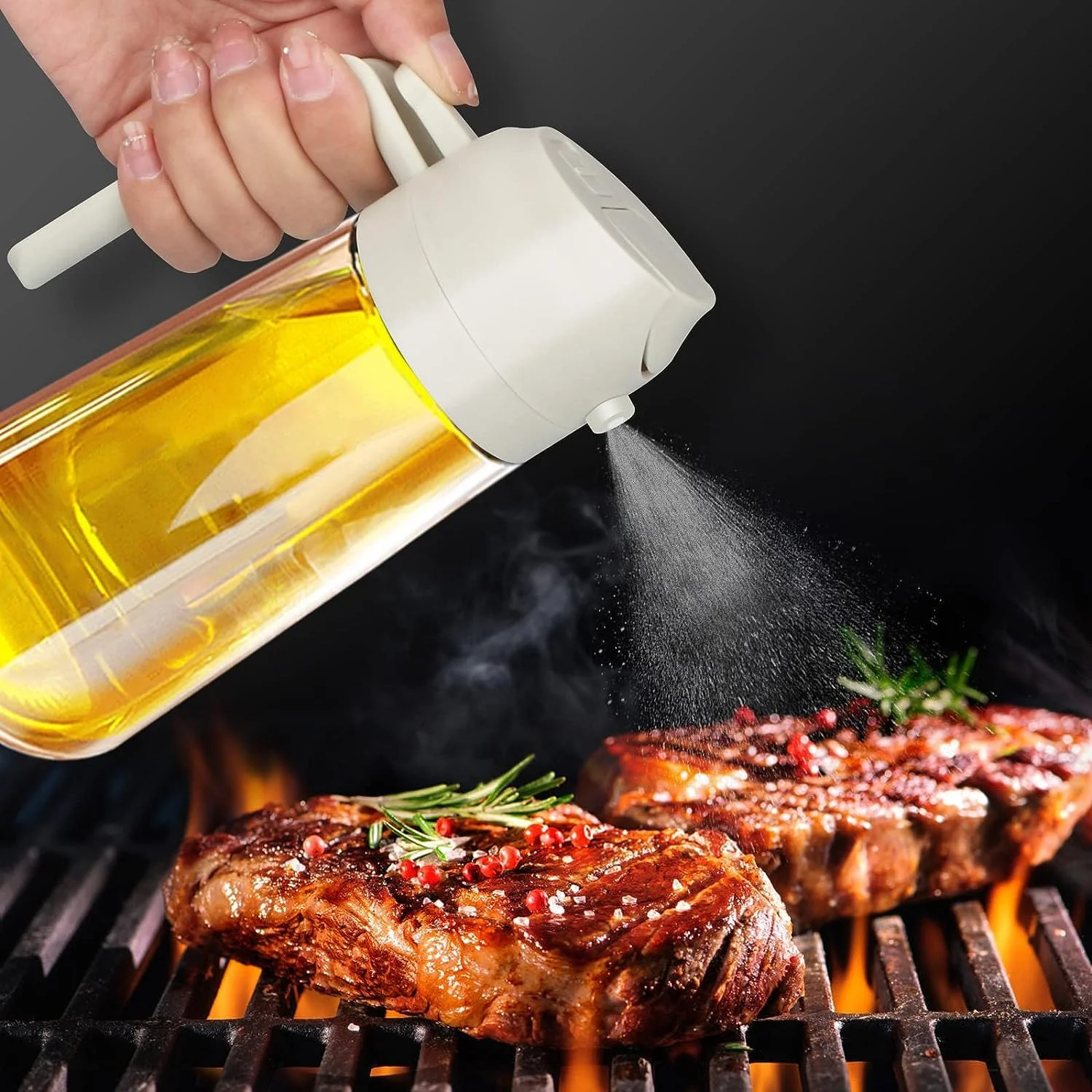 2-in-1 Multi-Purpose Glass Oil Dispenser Bottle (500 ml Approx) - Image 3