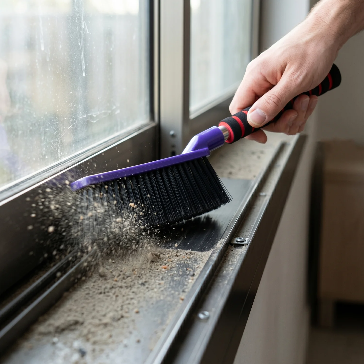 2 In 1 Multipurpose Cleaning Brush with Scraper (1 Pc, 69 Cm Long) - Image 3