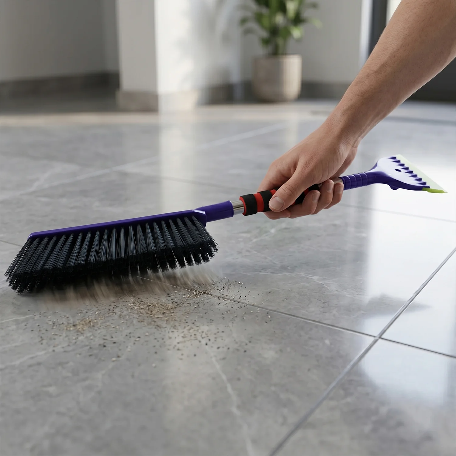 2 In 1 Multipurpose Cleaning Brush with Scraper (1 Pc, 69 Cm Long) - Image 7