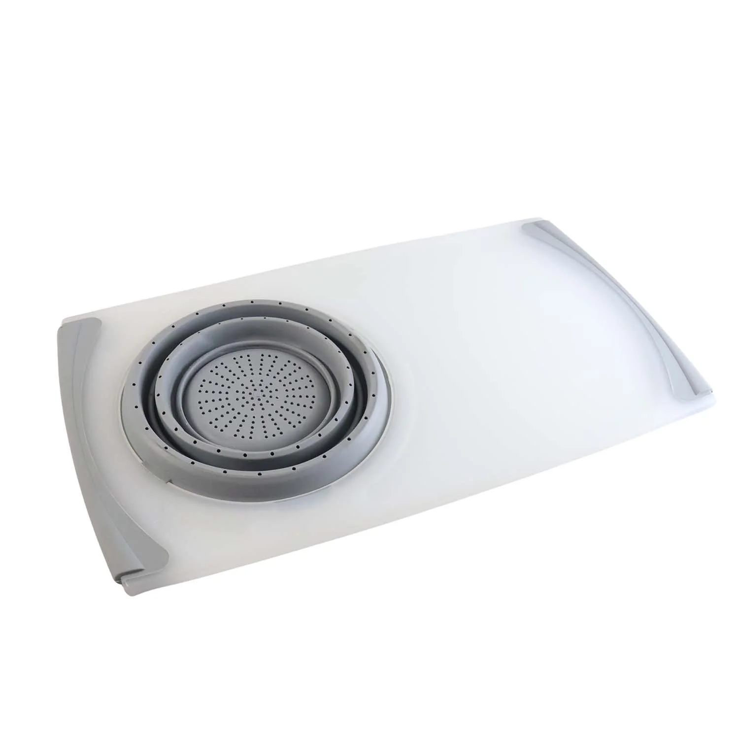 2 in 1 Over-Sink Cutting Board with Built-In Collapsible Strainer (50 x 28 Cm) - Image 5