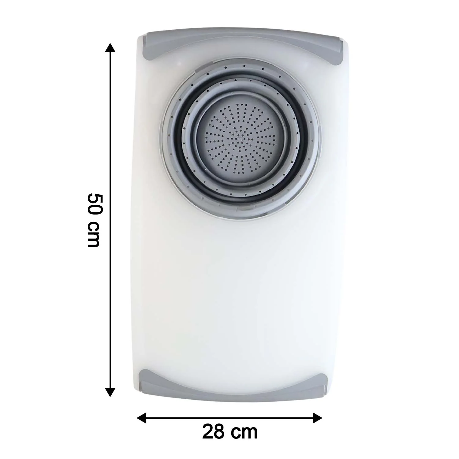 2 in 1 Over-Sink Cutting Board with Built-In Collapsible Strainer (50 x 28 Cm) - Image 9