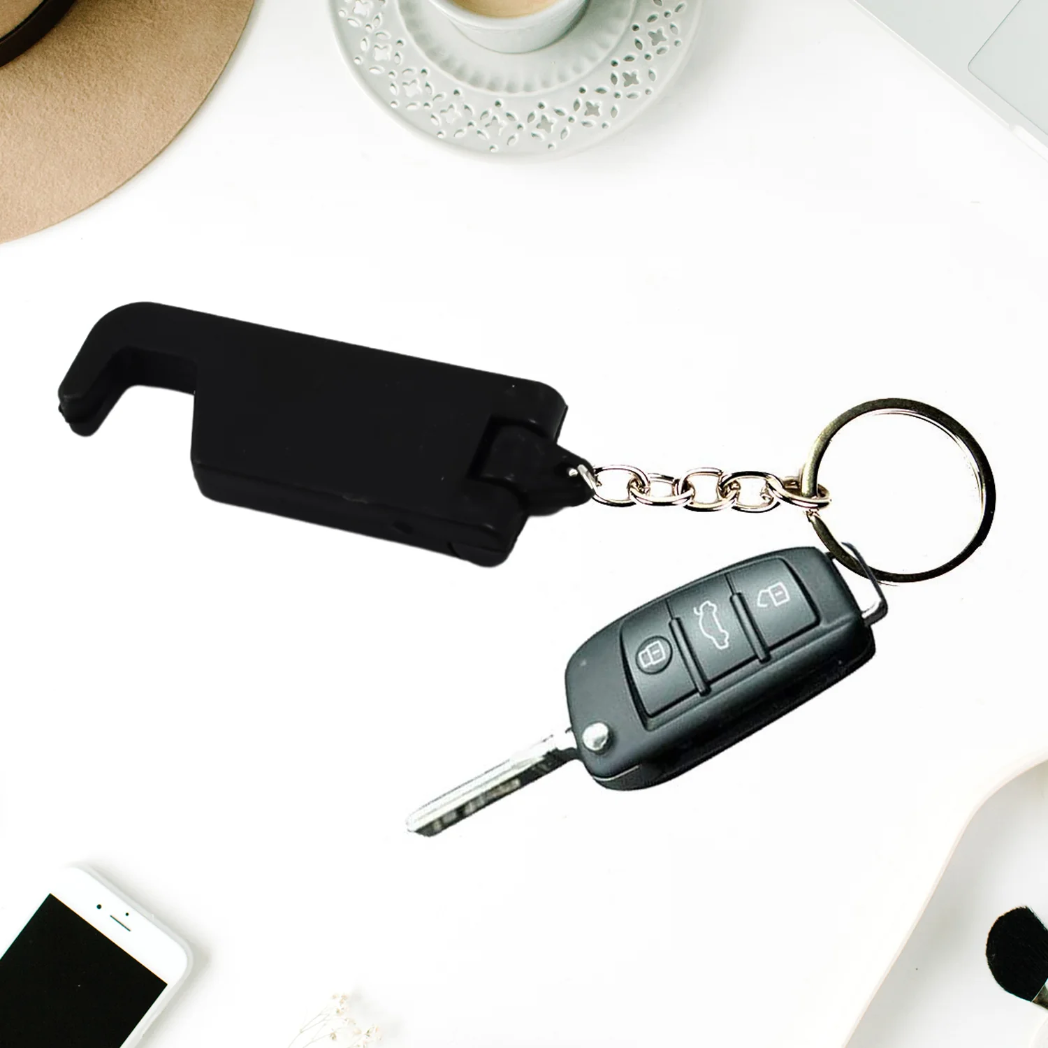 2 in 1 Plastic Keychain with Mobile Stand / Phone Holder (100 Pcs Set / Multicolor) - Image 6