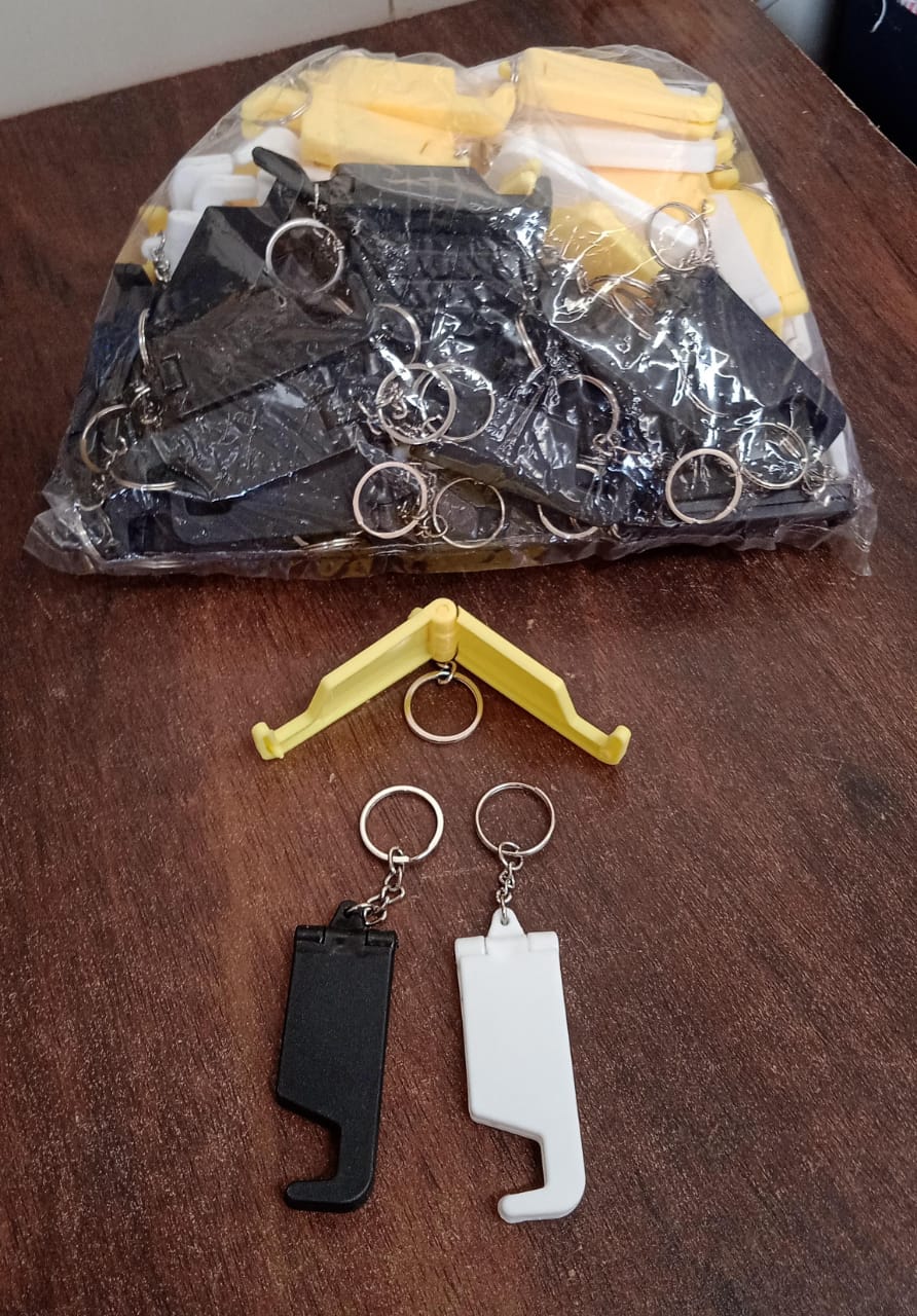 2 in 1 Plastic Keychain with Mobile Stand / Phone Holder (100 Pcs Set / Multicolor) - Image 7