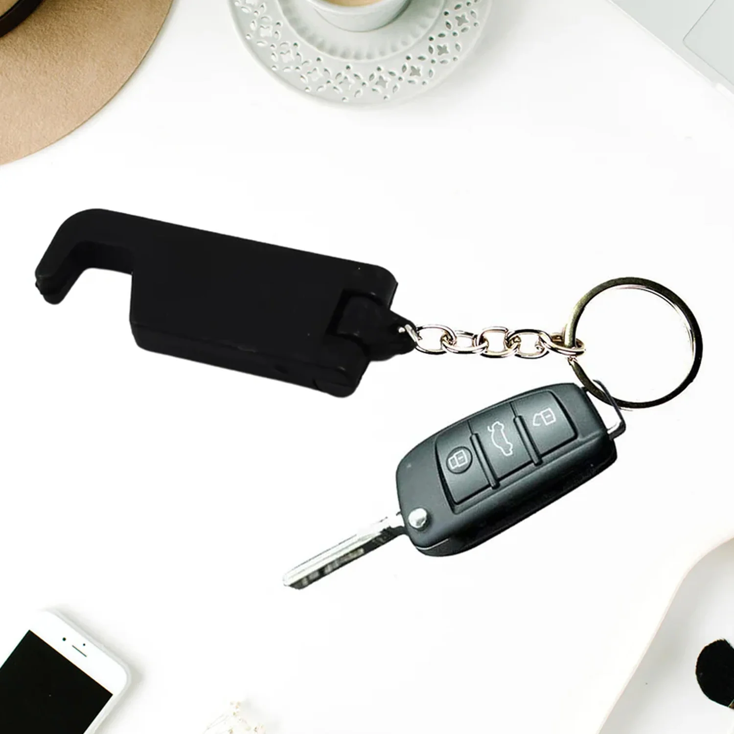 2 in 1 Plastic Keychain with Mobile Stand / Phone Holder (5 Pcs Set / Multicolor) - Image 5