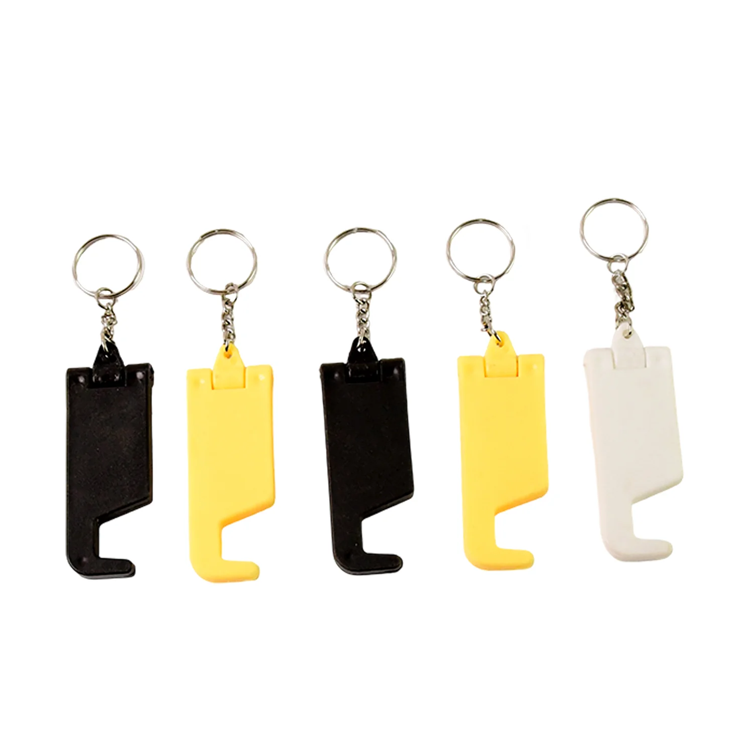 2 in 1 Plastic Keychain with Mobile Stand / Phone Holder (5 Pcs Set / Multicolor) - Image 6