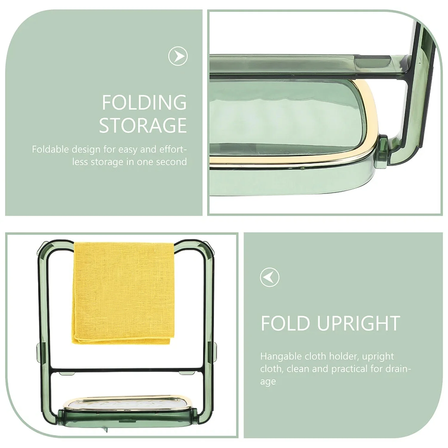 2-in-1 Self-Adhesive Towel Hanger & Soap Holder Stand (1 Pc) - Image 4