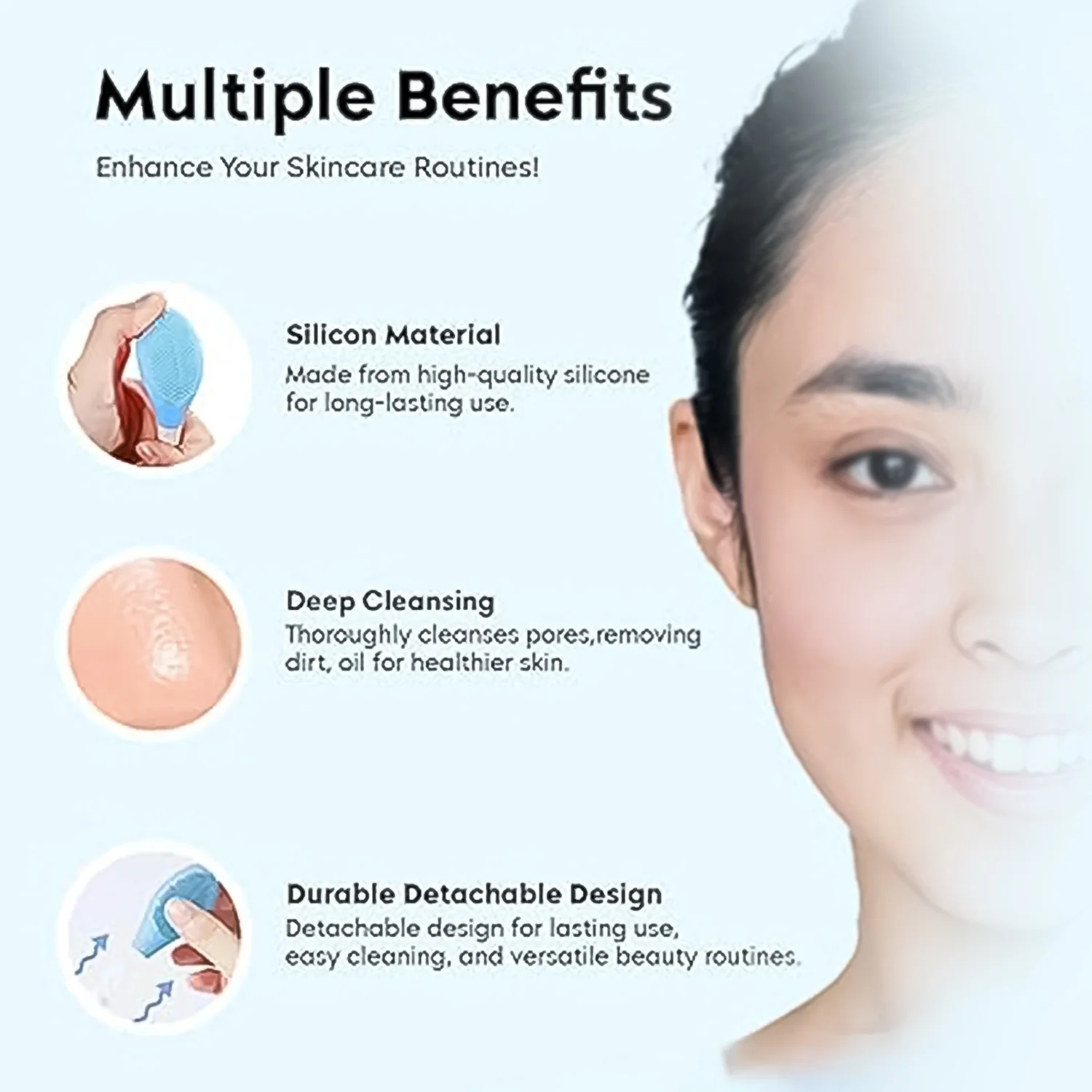 2-in-1 Silicone Face Scrubber (1 Pc) - Image 3