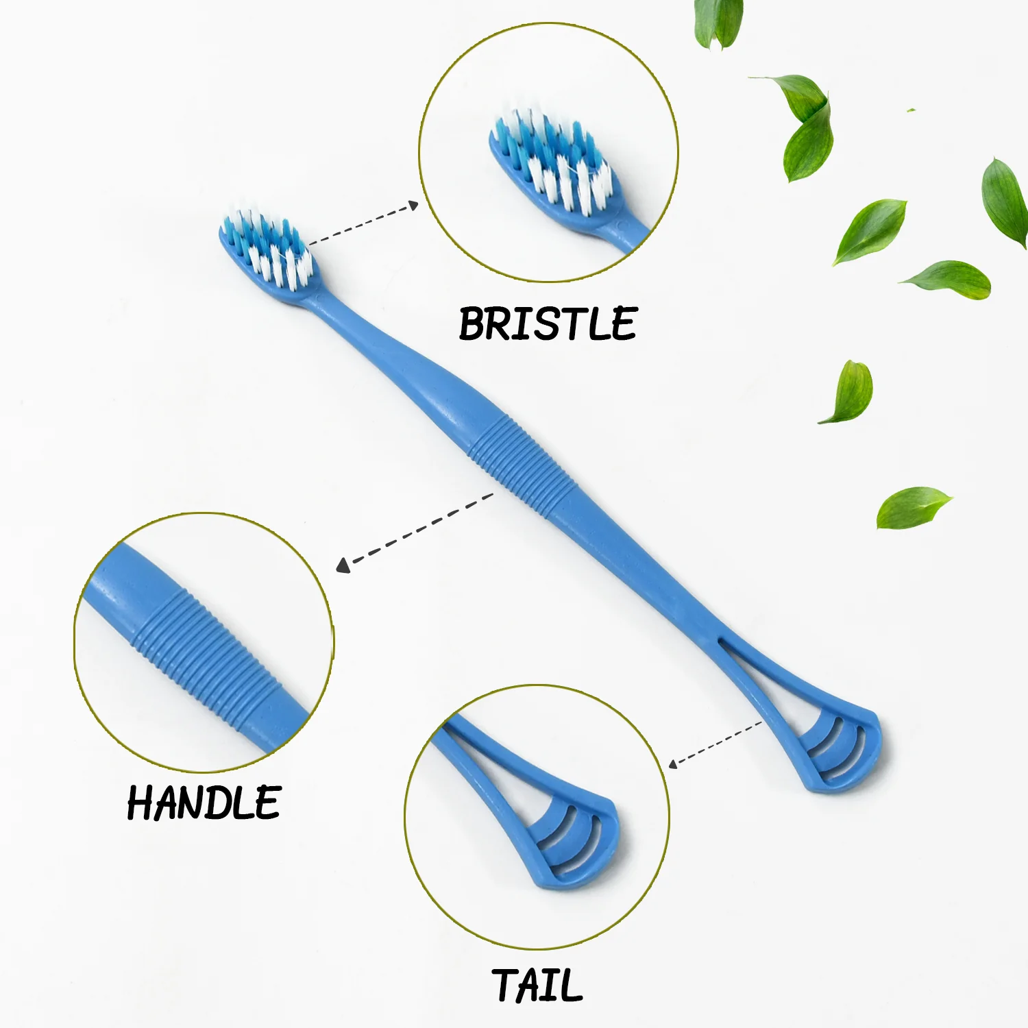 2-in-1 Tooth Brush Tongue Scraper, Soft Bristle & Long Handle (8Pcs) Soft Toothbrush - Image 6