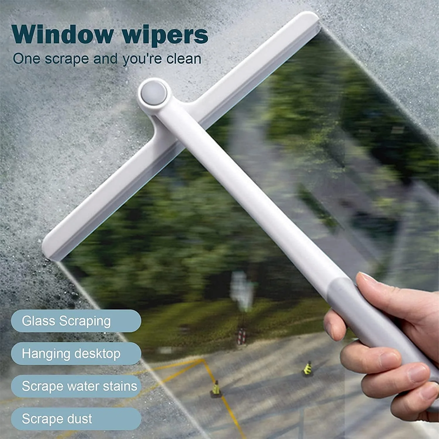 2-in-1 Window Glass Cleaning Wiper with Microfiber Pad - Image 4