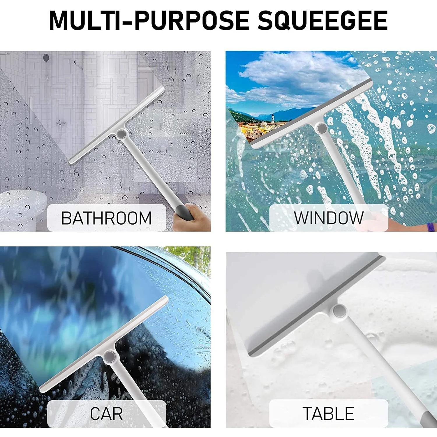 2-in-1 Window Glass Cleaning Wiper with Microfiber Pad - Image 9