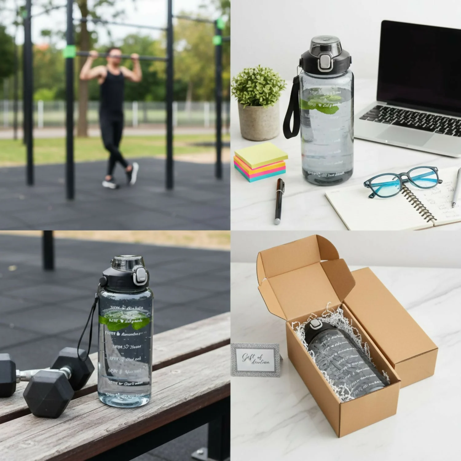 2 L Plastic Motivational Sipper Water Bottle - Image 2