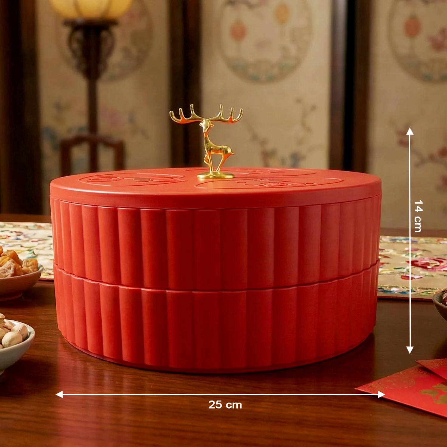 2 Layer Multipurpose Decorative Dry Fruit and Snack Serving Tray (1 Pc) - Image 6