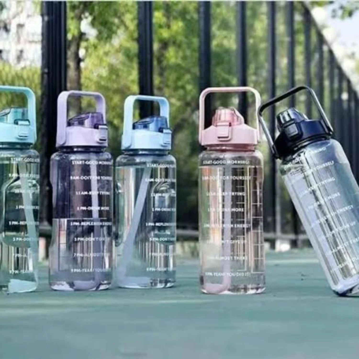 2-Litre Motivational Water Bottle with Time Marker & Straw | 2000ml Large Capacity BPA-Free Sports Bottle | Leak-Proof Gym Bottle for Fitness, Workout & Outdoor Activities - Image 5